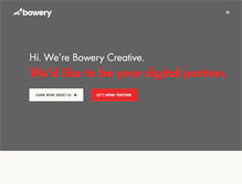 Tablet Screenshot of bowerycreative.com